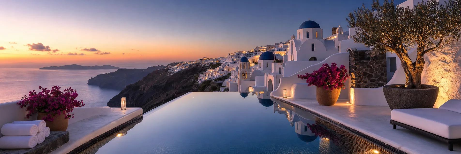 Hôtel avec piscine à Santorin
